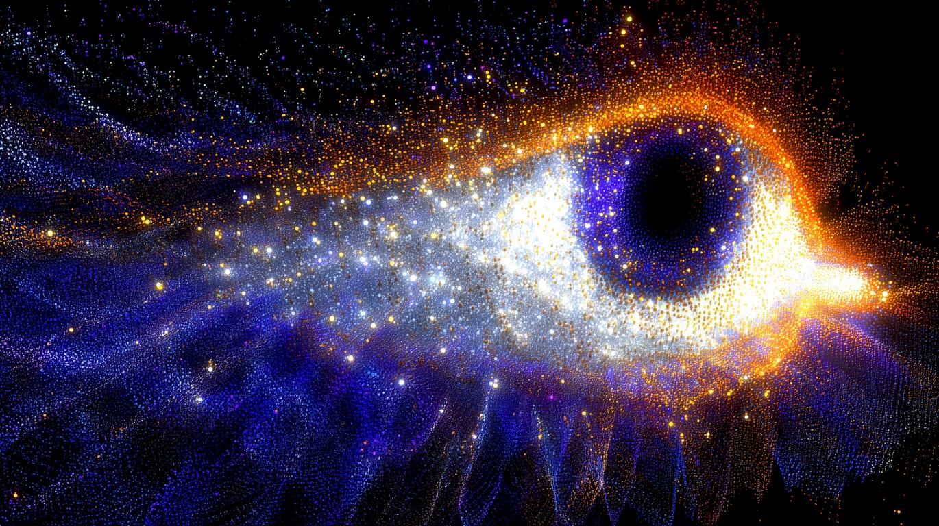 Abstrakte Darstellung lebendiger, pulsierender astraler Materie mit organischen Strukturen